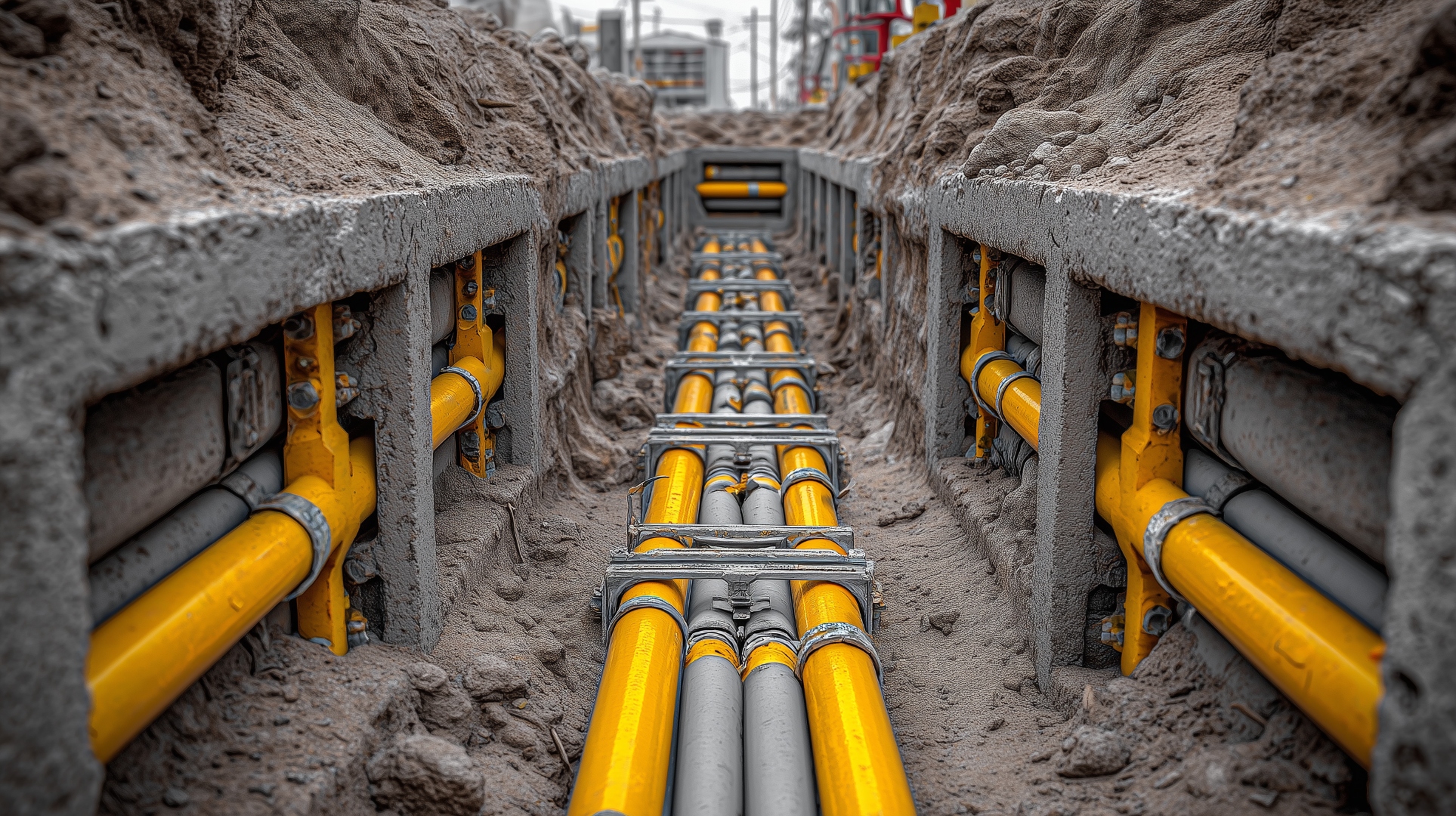 Underground utility infrastructure with new electrical conduit